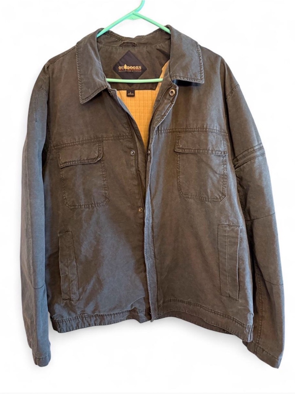Men’s Charcoal Gray Utility Jacket size L Roundtree and Yorke 90’s Vintage
